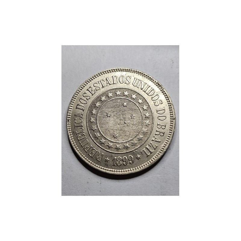 Moeda Brasil Republica 200 réis 1899 Flor de cunho