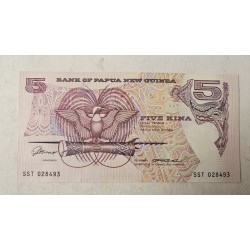 Cédula de Papua nova guine 5 kina P14a FE
