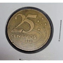 Moeda Brasil 25 centavos 1999