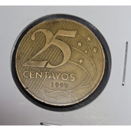 Moeda Brasil 25 centavos 1999