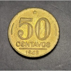 Moeda Brasil 50 centavos 1948 Dutra FC