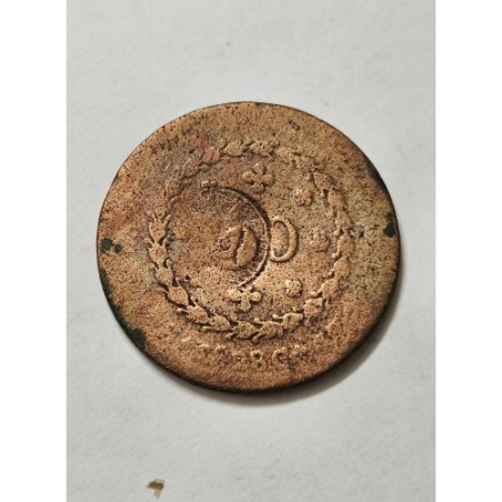 Moeda Brasil 80 reis Carimbo 20 1828 C Cuiabá