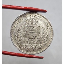 Moeda Brasil 500 reis 1860 Flor de Cunho linda patina