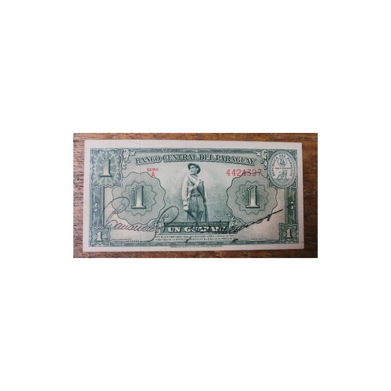Cédula do Paraguai 1 guarani P178 1943  Mbc