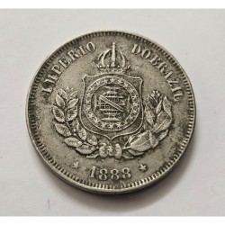 Moeda Brasil Império 50 réis 1888 data escassa