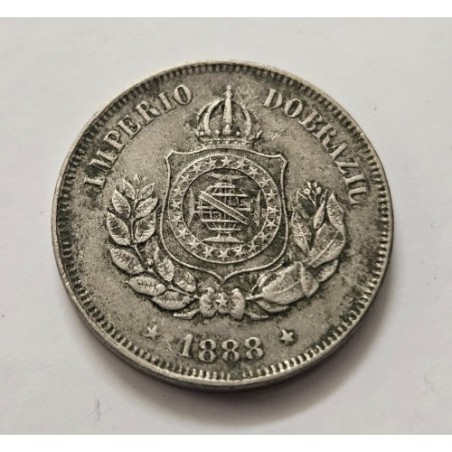 Moeda Brasil Império 50 réis 1888 data escassa
