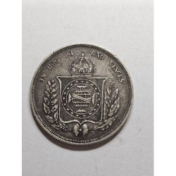 Moeda Brasil 500 reis 1858 prata Mbc