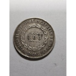 Moeda Brasil Imperio 500 reis 1860 Mbc