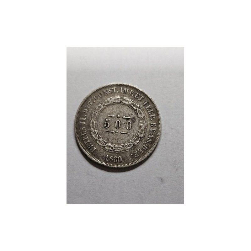 Moeda Brasil Imperio 500 reis 1860 Mbc