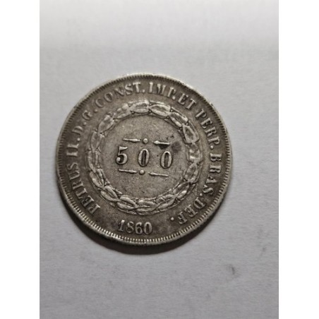 Moeda Brasil Imperio 500 reis 1860 Mbc