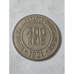 Moeda Brasil republica 400 reis 1921 V111
