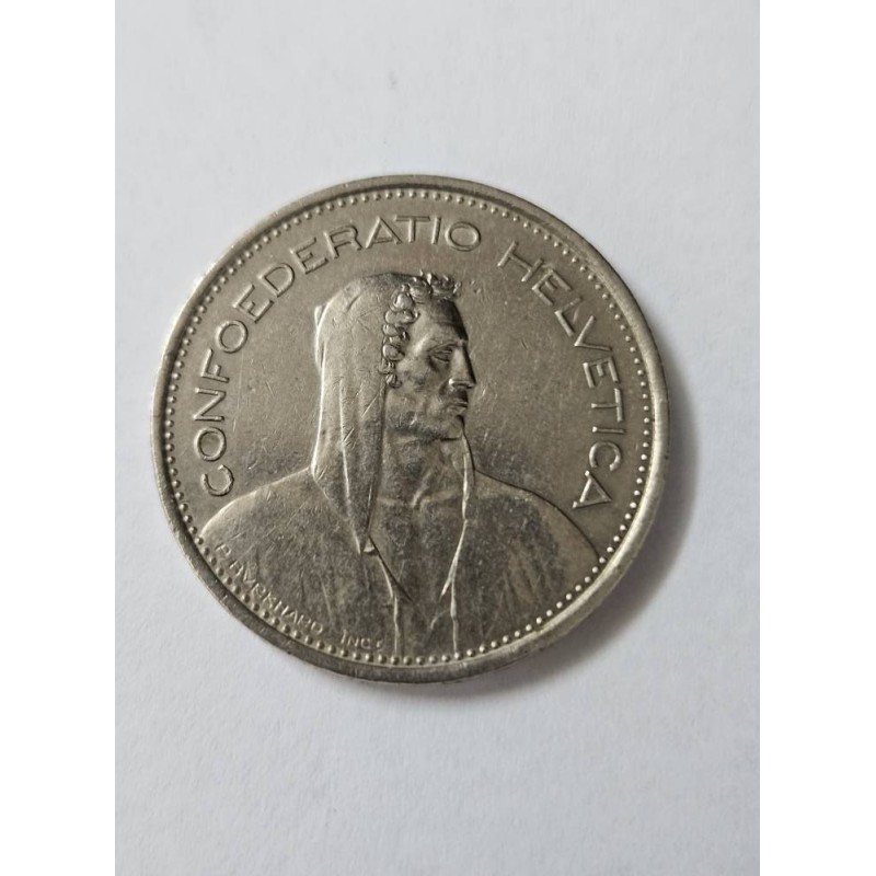 Moeda da Suiça 5 francos 1968 B