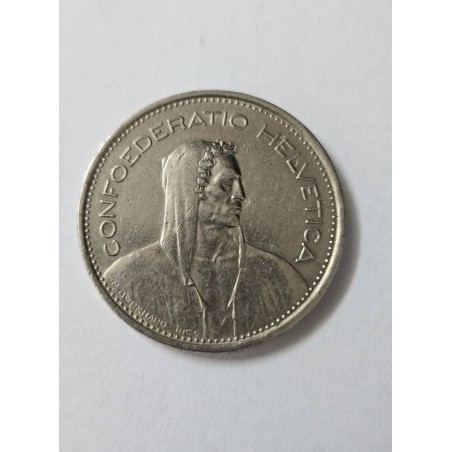 Moeda da Suiça 5 francos 1968 B