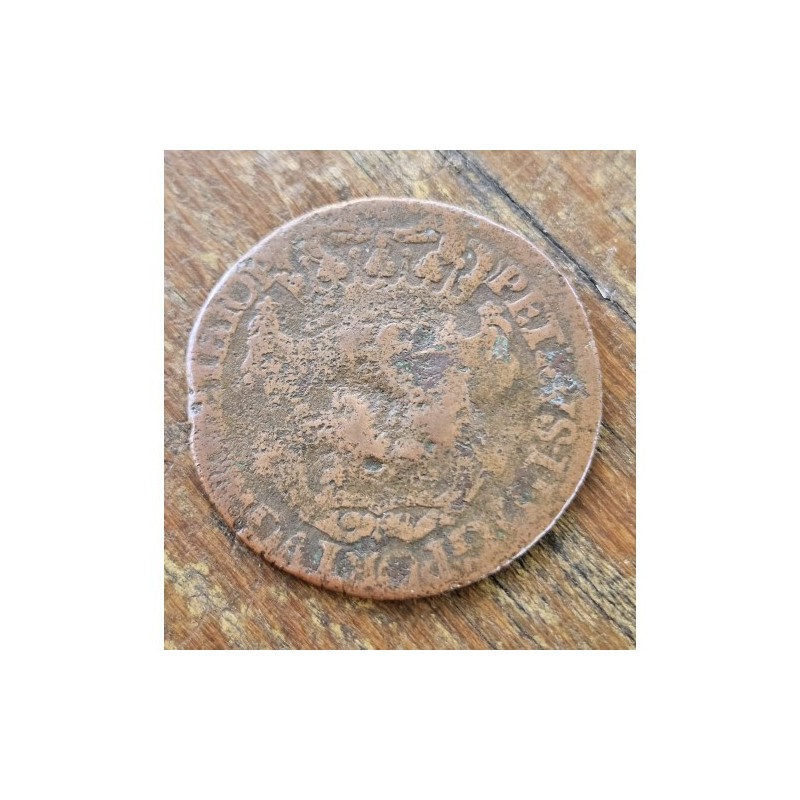 Moeda Brasil XX reis PPPP 1698 Carimbo escudete