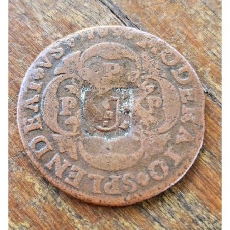 Moeda Brasil XX reis PPPP 1698 Carimbo escudete