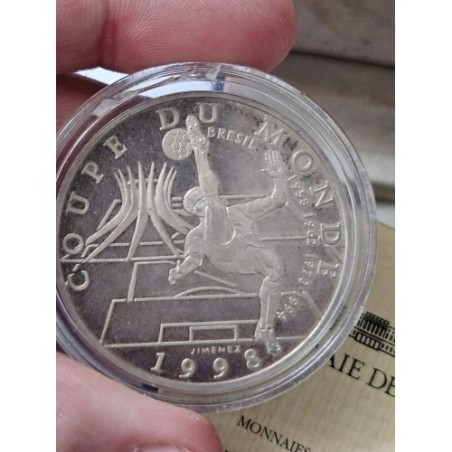 Moeda comemorativa prata  França 98 no estojo com certificado- Brasil