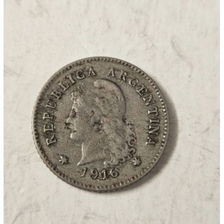 Moeda da Argentina 10 centavos 1916 Data dificil