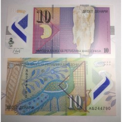 Cédula da Macedônia 10 denari polímero FE