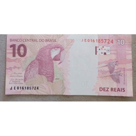 Cédula Brasil 10 reais Letras JE Flor de Estampa