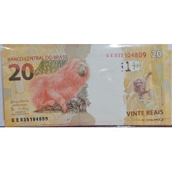 Cédula Rara de 20 Reais Série GE - Assinatura Meirelles - Item de Colecionador