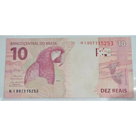 Cédula Rara de 10 Reais Série HI - Assinatura Guedes - Item de Colecionador