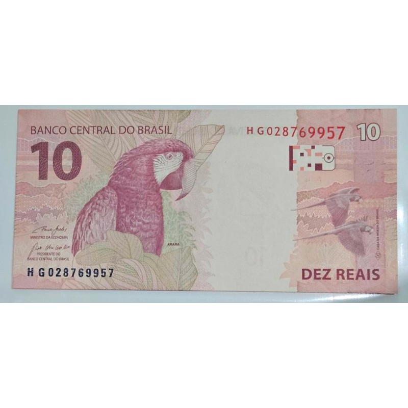 Cédula Rara de 10 Reais Série HG - Item de Colecionador - Arara