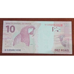 Cédula Brasil 10 reais letras GC FE
