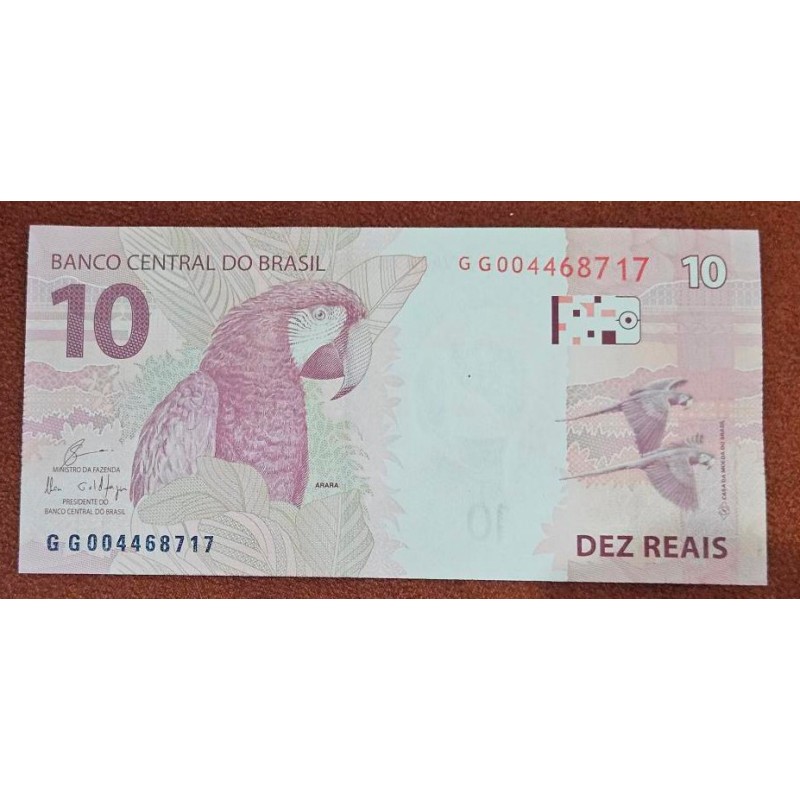 Cédula Brasil 10 reais letras GG FE