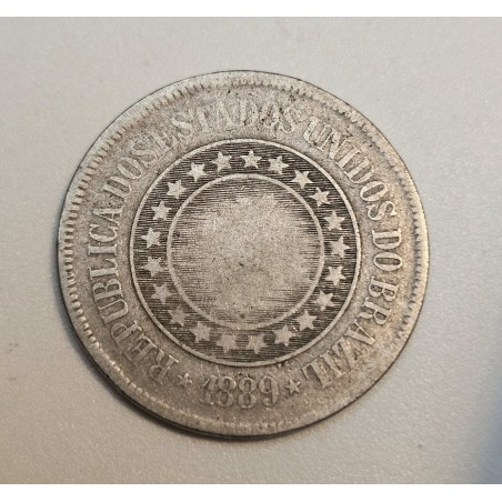 Moeda 200 Réis do Brasil - 1889 - Transição República V045