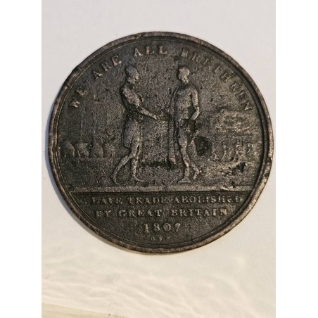 Medalha Rara "Slave Trade Abolished by Great Britain 1807" - Item de Colecionador