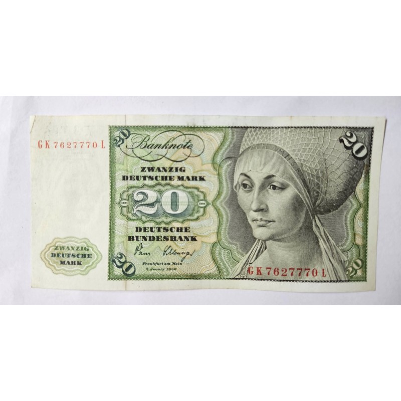 Cédula Alemanha 20 Marcos Deutsche Mark - Série P32 MBCS