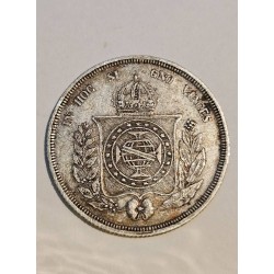 Moeda 500 Réis Brasil Império - 1854 - D. Pedro II