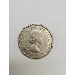 Moeda do Canada 5 cents 1961 Rainha Elizabeth II
