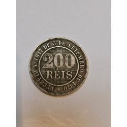 Moeda Brasil Império 200 réis 1888 cupro-niquel