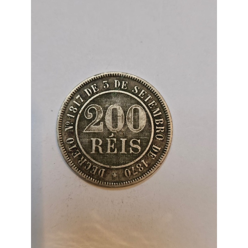 Moeda Brasil Império 200 réis 1888 cupro-niquel