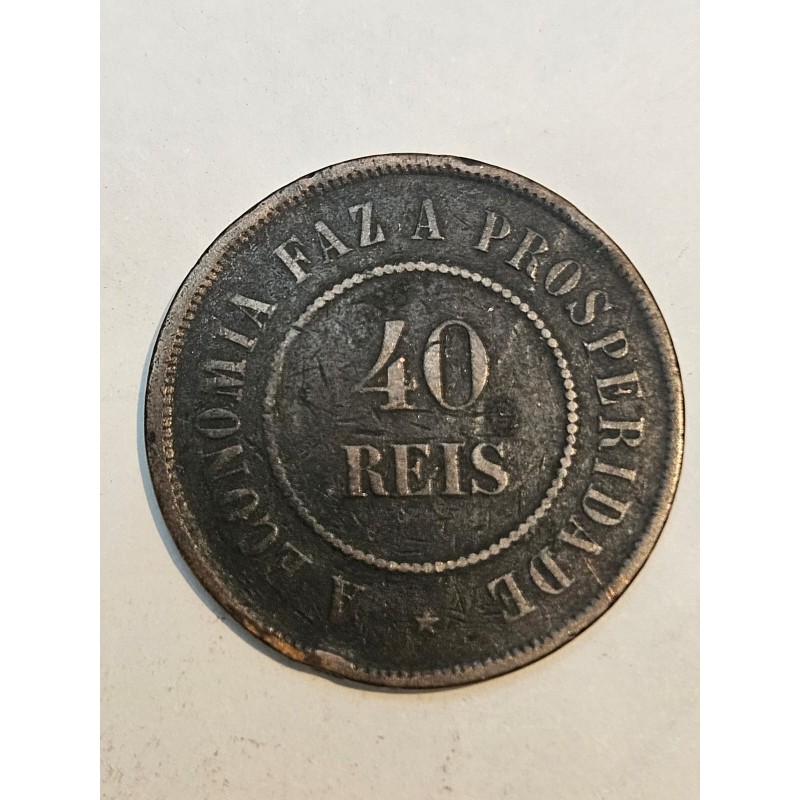 Moeda 40 Réis do Brasil - 1889 - Proclamação da República MBC
