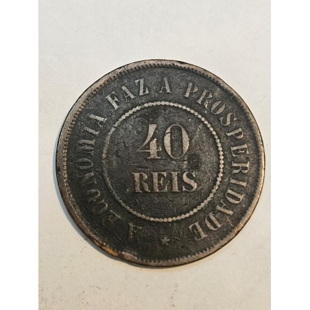 Moeda 40 Réis do Brasil - 1889 - Proclamação da República MBC