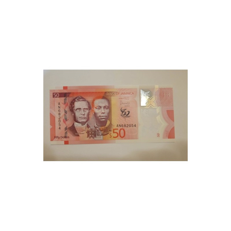 Cédula da Jamaica 50 dólares polímero FE 2022