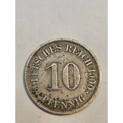 Moeda Alemanha 10 Pfenning - Império Alemão - 1900