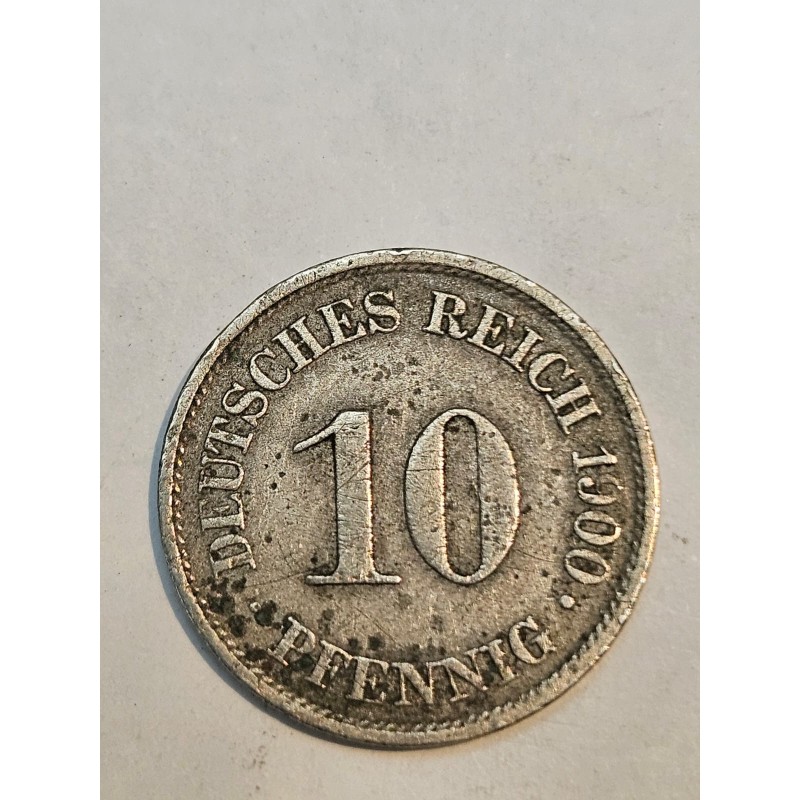 Moeda Alemanha 10 Pfenning - Império Alemão - 1900