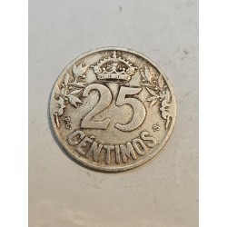 Moeda 25 Cêntimos da Espanha - 1925 - Navio