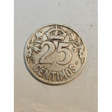 Moeda 25 Cêntimos da Espanha - 1925 - Navio
