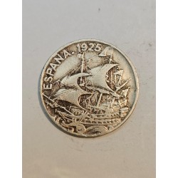 Moeda 25 Cêntimos da Espanha - 1925 - Navio
