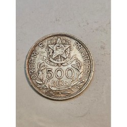 Moeda Brasil republica 500 réis 1912 estrelas ligadas MBC
