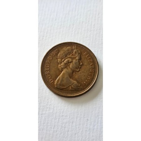 Moeda da Inglaterra 2 pence 1971 Rainha Elizabeth II