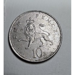 Moeda da Inglaterra 10 pence 1996 Rainha Elizabeth II