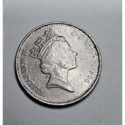 Moeda da Inglaterra 10 pence 1996 Rainha Elizabeth II