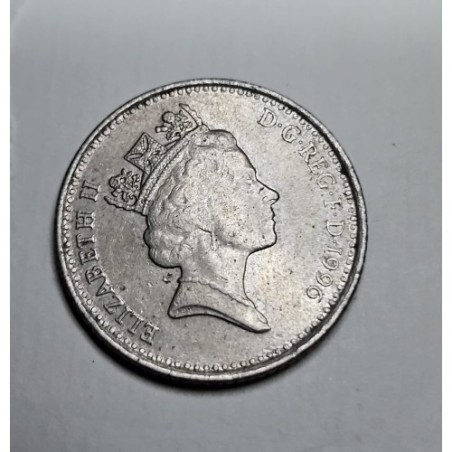 Moeda da Inglaterra 10 pence 1996 Rainha Elizabeth II