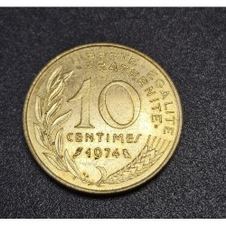 Moeda da França 10 centimes 1974