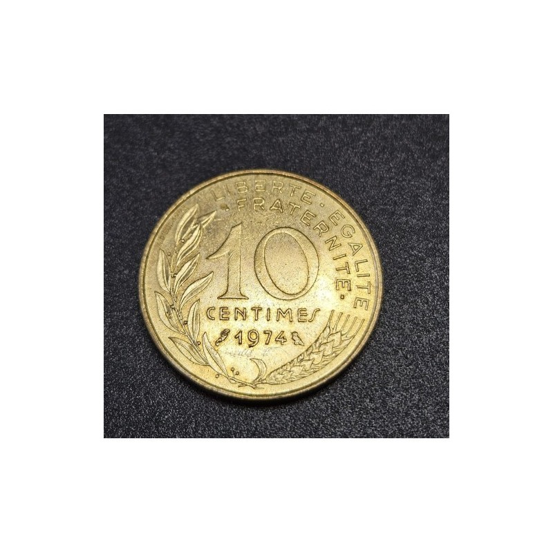 Moeda da França 10 centimes 1974